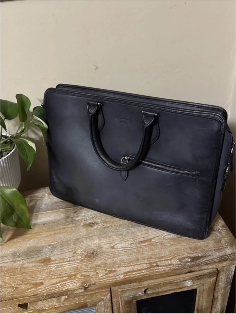 BERLUTI Briefcase Un Jour Venezia Calf Leather NO Shoulder Strap